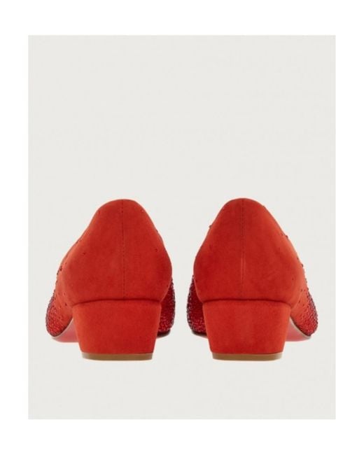 Ferragamo Red Vara Bow Embellished Pumps
