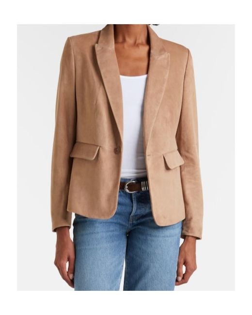 FRAME Natural Single-Breasted Suit Jacket