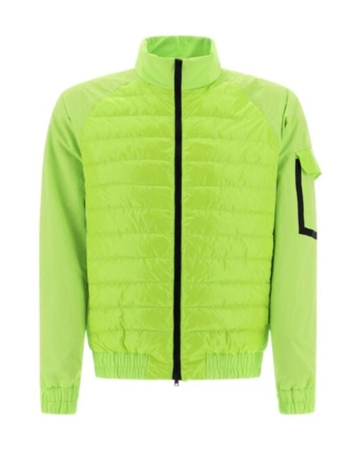 Herno Green Quilted Zip-Up Down Jacket for men