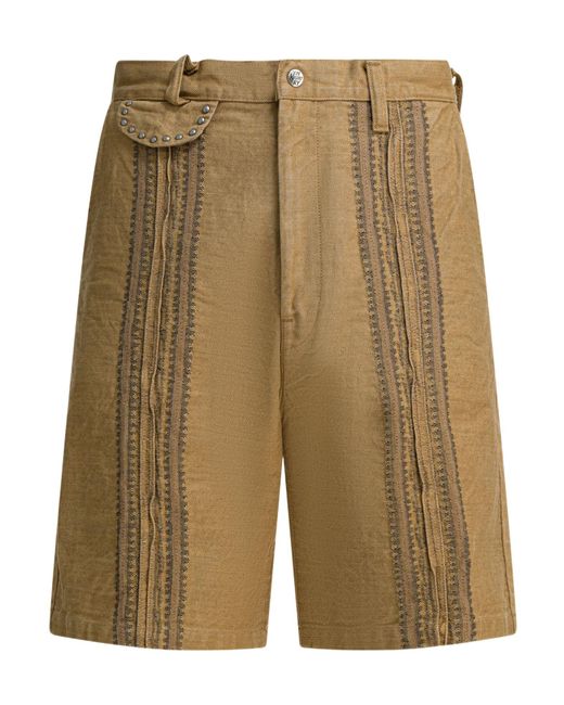 Kapital Green Belt Loop Shorts for men