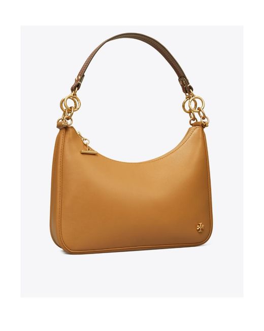 Tory Burch Brown Logo-Plaque Detail Shoulder Bag