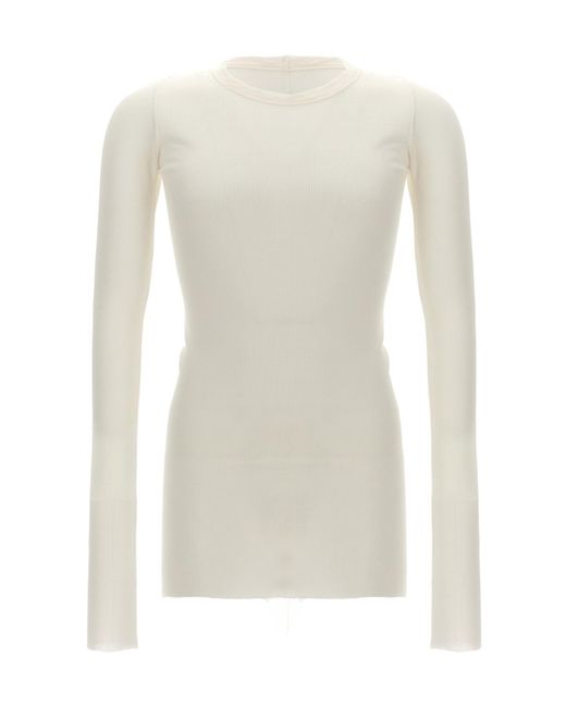 Rick Owens White 'Rib Ls T' T-Shirt for men