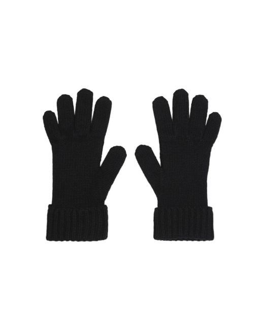 Gucci Black Double G Rib-Knit Gloves