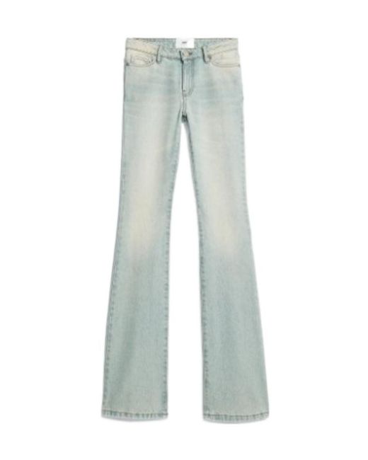AMI Blue Ami Five-Pocket Flared Jeans