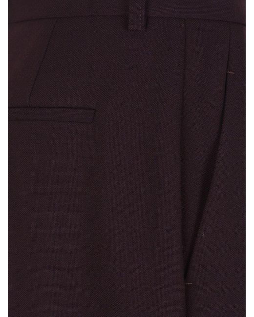 Victoria Beckham Blue Tailored Pleated Trousers