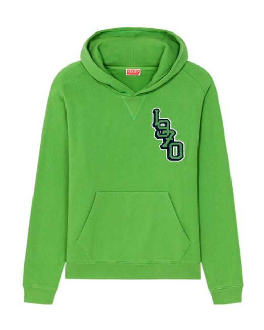 KENZO Green Logo Tiger Hoodie for men
