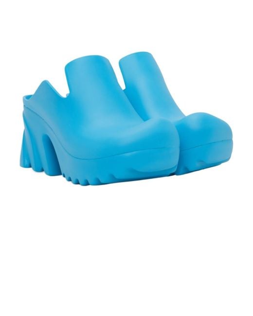 Bottega Veneta Blue High-Heeled Muller Shoes