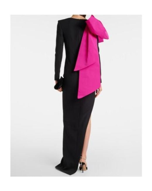 Safiyaa Multicolor Ines Bow-Detail Faille Gown