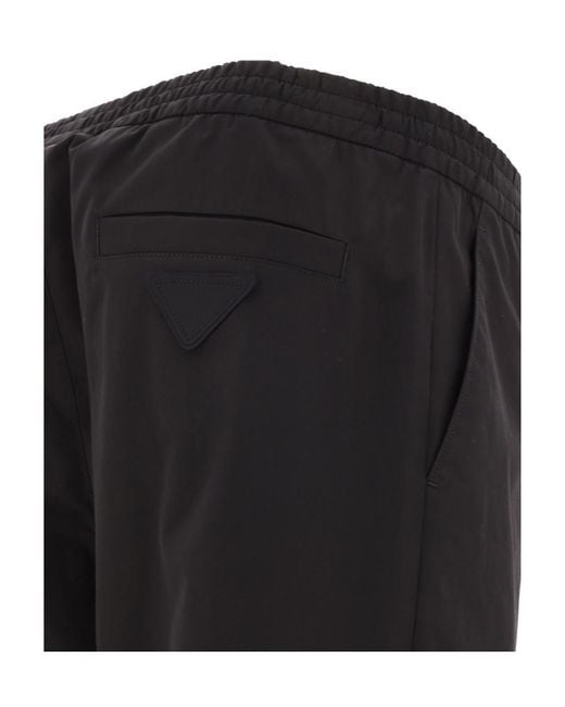 Prada Black Drawstring Monochrome Pants for men