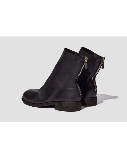 Guidi Black Round Toe Boots for men