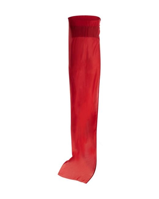 Rick Owens Red Lido Asymmetric Long Top