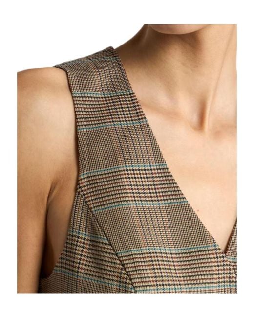 Etro Gray Single-Breasted Stretch Wool Waistcoat With Prince Of Wales Motif
