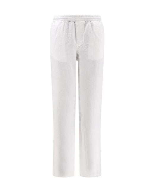 Aspesi White Elastic Waist Casual Pants for men