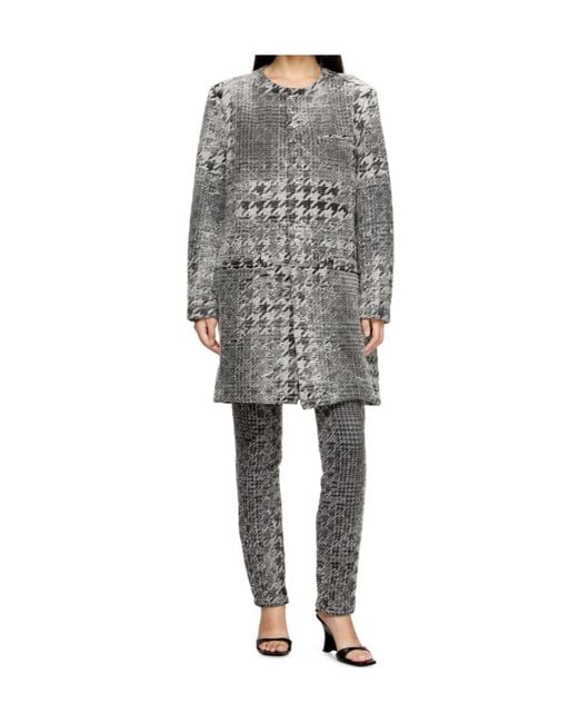DIESEL Gray Prince Of Wales Jacquard Denim Coat for men