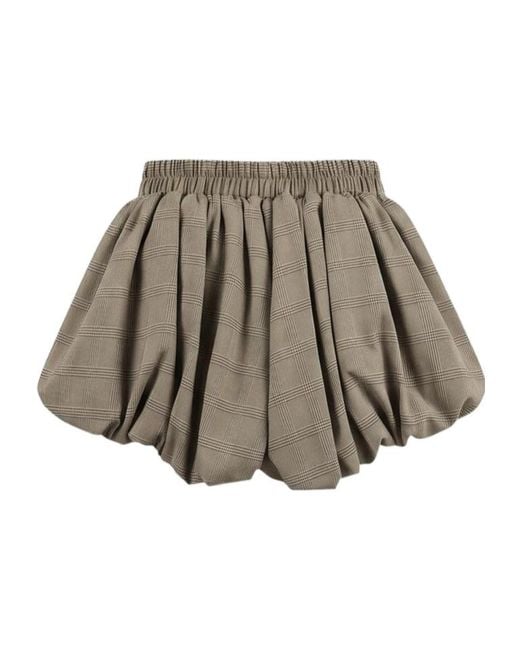 Frankie Shop Brown Alina Bubble-Hem Shorts