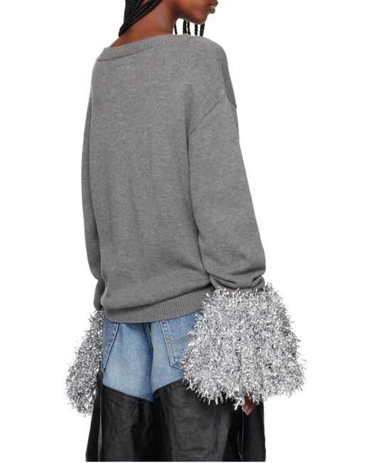 Doublet Gray Cheerleading Pompon Sweater