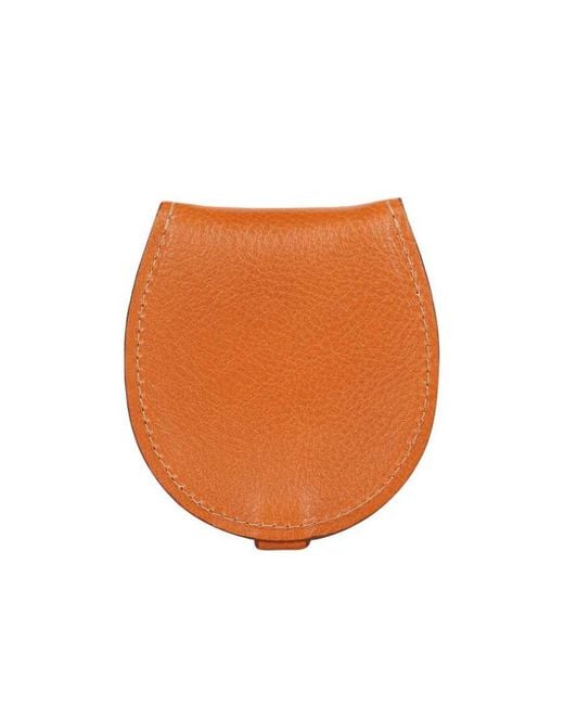 Il Bisonte Orange Leather Coin Wallet for men