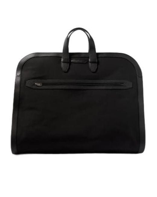 Brioni Black Leather-Trimmed Garment Bag for men