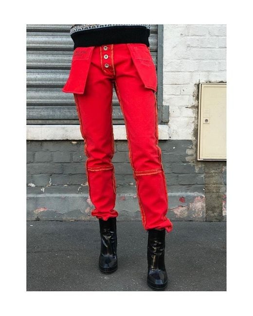 Unravel Project Red Logo Skinny Jeans