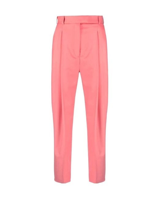 McQueen Pink High-Waisted Tapered Trousers