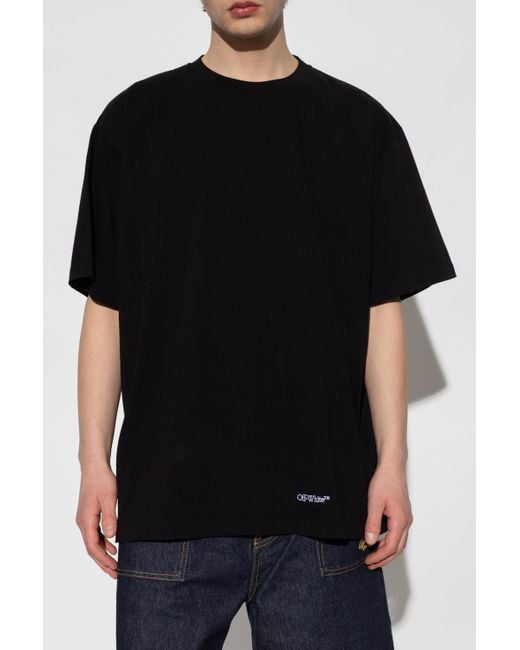 Off-White c/o Virgil Abloh Black Scribble Diag Printed Crewneck T-Shirt for men