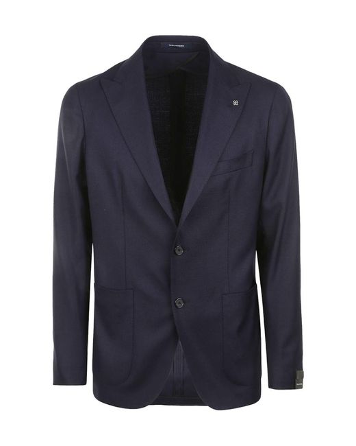 Tagliatore Blue Single-Breasted Patch-Pocket Blazer for men