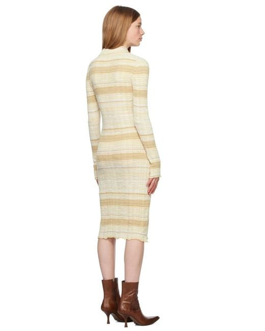 Acne Natural Striped Button Dress