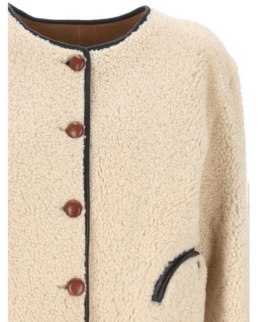 Blazé Milano Natural Button-Fastening Shearling Jacket