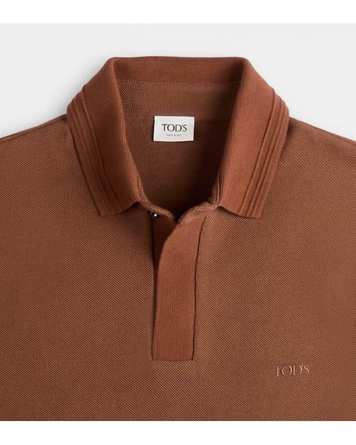 Tod's Brown Cotton Polo Shirt for men