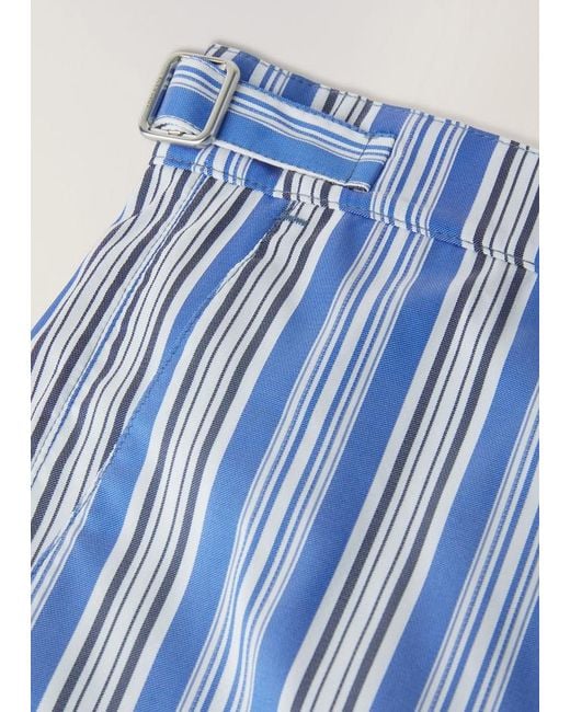 Loro Piana Blue Striped Swimming Trunks for men
