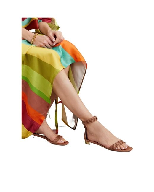 Aquazzura Multicolor Solid Color Leather Sandals