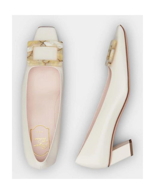 Roger Vivier Natural Belle Vivier Motherpearl High Heels