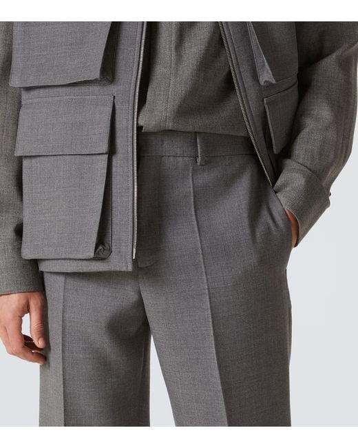 Jil Sander Gray Virgin Wool Tapered Pants for men