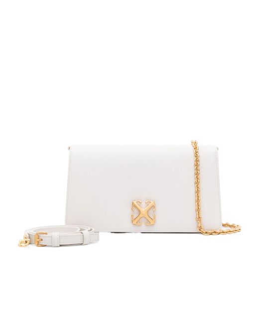Off-White c/o Virgil Abloh White Jitney 1.7 Leather Shoulder Bag