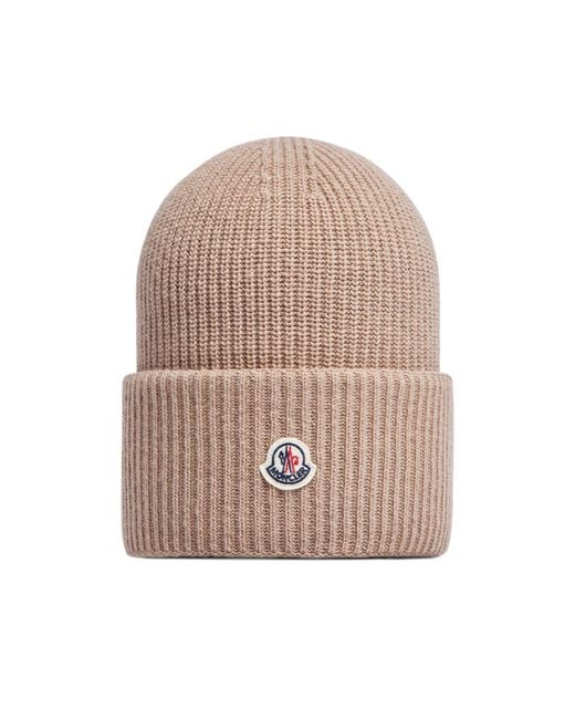 Moncler Natural Logo Patch Beanie