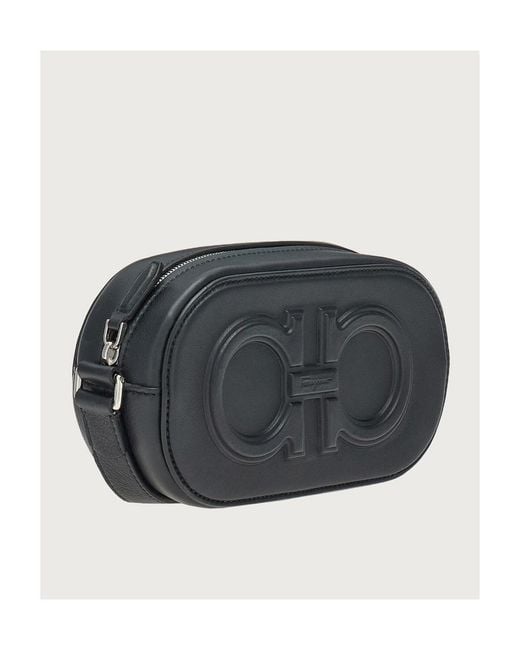 Ferragamo Black Ferragamo Double Gancio Crossbody Bag for men
