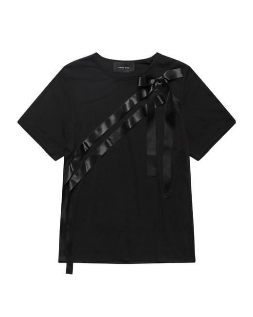 Simone Rocha Black Bow Sash Crewneck T-Shirt