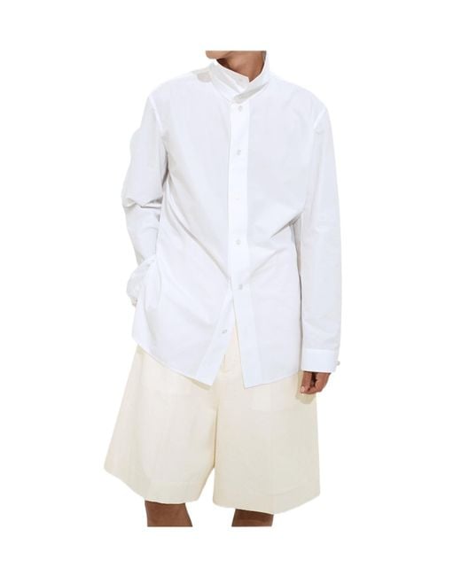 Bottega Veneta White Cotton Poplin Shirt for men