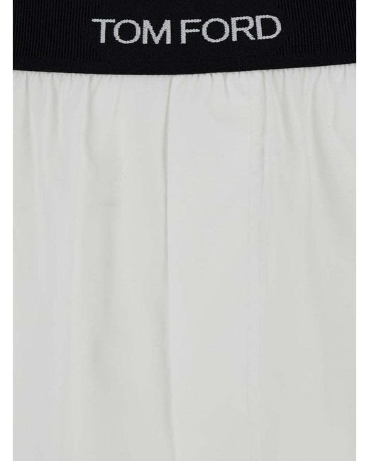 Tom Ford White Logo Waistband Stretched Boxers for men