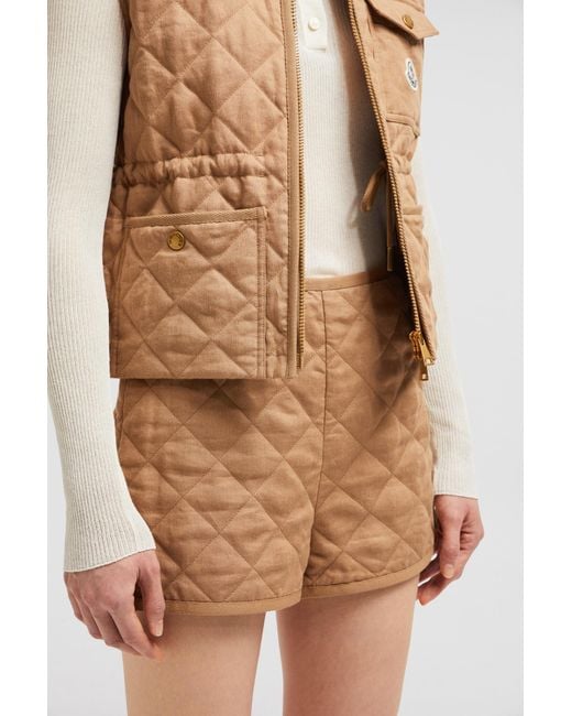 ジャケット Vigny Quilted Padded Vest Moncler Vigny Diamond-Quilted Padded Gilet in Natural | Lyst