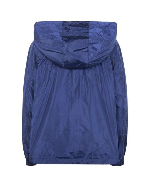 Semicouture Blue Zip-Up Hooded Jacket