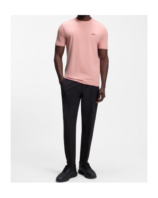 Boss Pink Logo Short-Sleeved T-Shirt for men