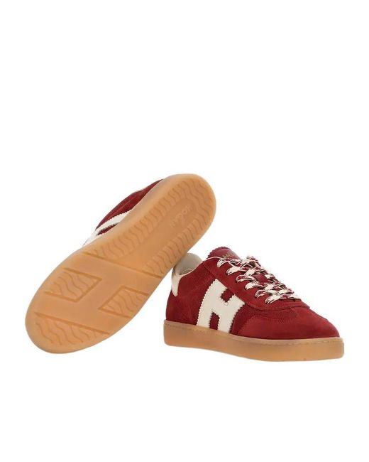 Hogan Red Cool Round Toe Sneakers
