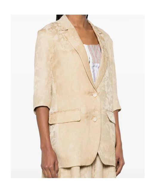 Uma Wang Natural Long-Sleeved Suit Jacket