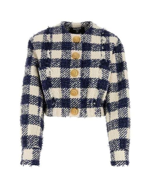 Balmain Blue Coats & Jackets
