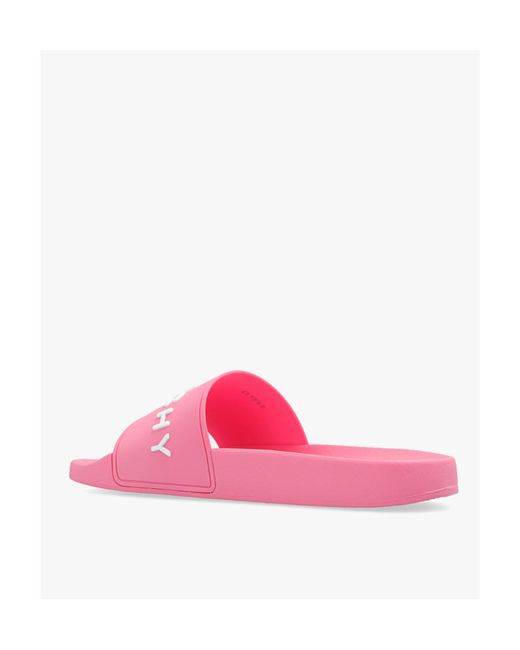 Givenchy Pink Logo-Embossed Sliders