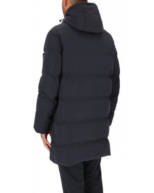 Fay Blue Quilted Parka Coat for men