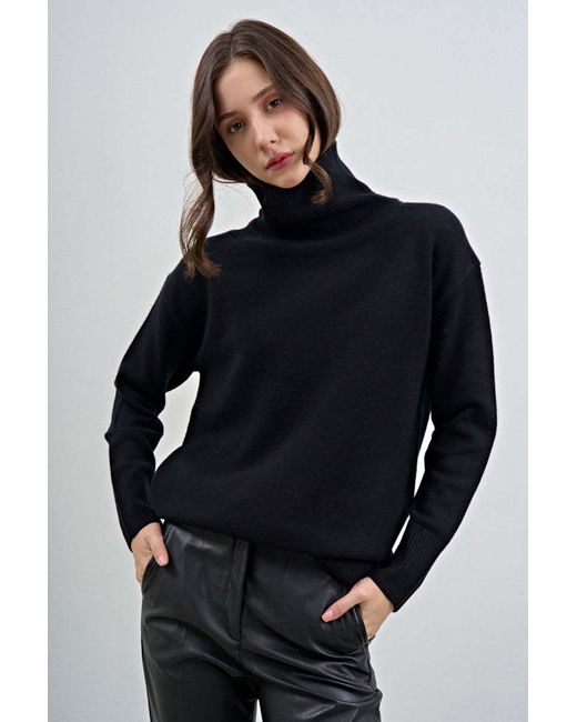 Joseph Black Roll-Neck Long Sleeved Jumper
