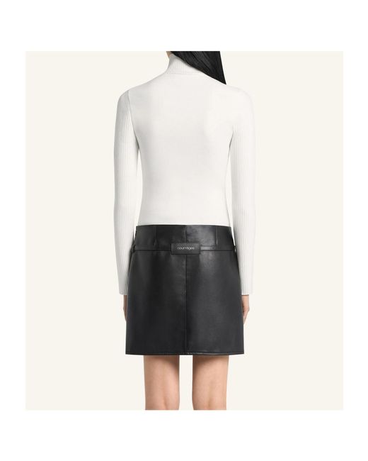 Courreges White V-Line Turtleneck Sweater
