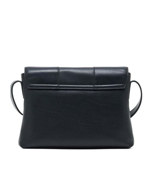 Emporio Armani Black Logo-Plaque Leather Shoulder Bag for men